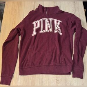 Victoria's Secret pink Maroon quarter zip sweater Sweatshirt
